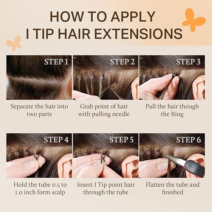 DOORES I Tip Hair Extensions Human Hair, Natural Black To Light Blonde 24 Inch 50g/50s, Cold Fusion Itip Extensions Natural Long Straight