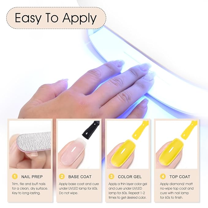 VENALISA Yellow Gel Nail Polish 1 Pcs Bright Yellow Color Summer Gel Polish Soak Off DIY at Home Manicure Salon Nail Art For Girls Women