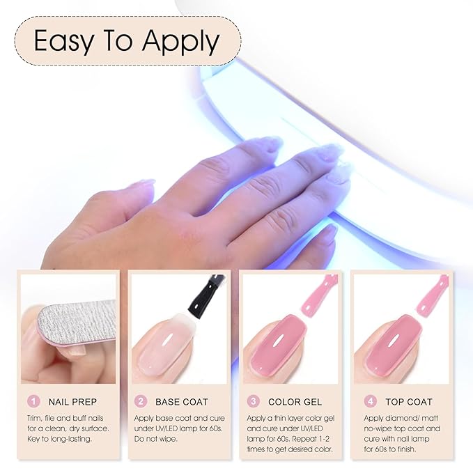 VENALISA Pink Gel Nail Polish 1 Pcs Nude Pink Color Gel Polish Soak Off UV Gel DIY at Home Manicure Salon Nail Art For Girls Women
