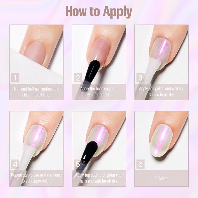 Pearl Pink Iridescent Nail Polish 15ml - Aurora Mermaid & Unicorn Glossy, Quick Dry Air Dry Long Lasting, Oil-Based Vegan Nail Art Polish - DIY at Home