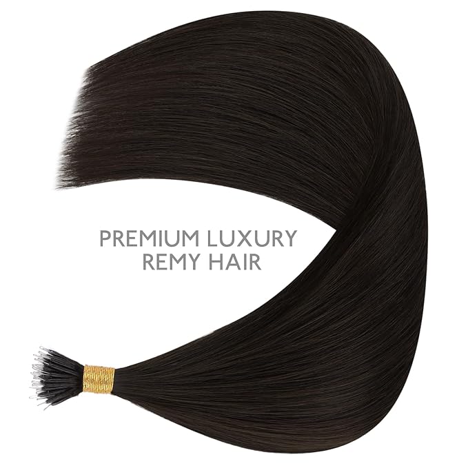 WENNALIFE Nano Bead Hair Extensions, 50g 50s 18 Inch Human Hair Dark Brown Real Invisible Nano Ring