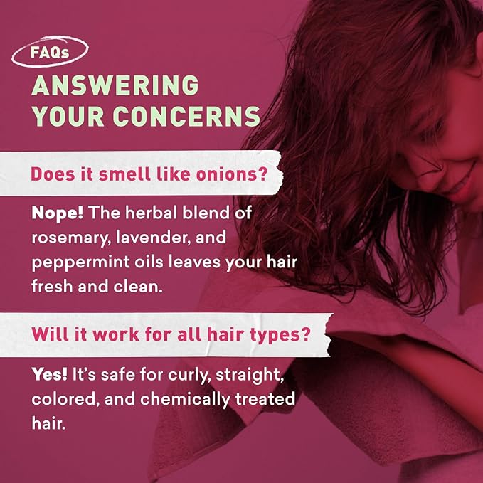 Just Nutritive Onion & Rosemary Shampoo and Conditioner Set, Hair Growth, Hair Loss, Oil Control, Thickening, Strengthening, Sulfate-Free, DHT Blockers, Nourishing, Hydrating, Non-Medicated Hair Care