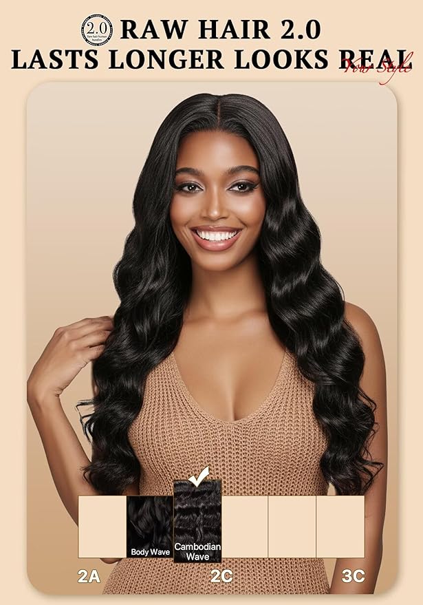 TRIIPPY Real Raw Cambodian Natural Wavy Bundles Human Hair,100% Cambodian Raw Hair Sew in Weave 3 Bundles,5X Lasting And Durable Over Virgin Hair Bundle,No.1 Raw Hair Brand On Amazon(22 22 22 Inches)
