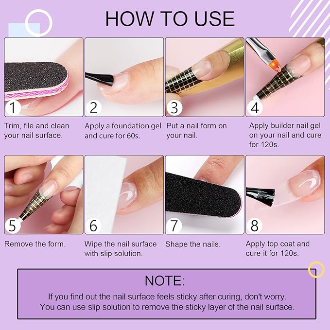 SAVILAND LED & U V Builder Nail Gel - 100 G Large Capacity Clear Hard Gel for Nails, Nail Extension Strengthen Hard Builder Kit Stuff for DIY Art Manicure Set