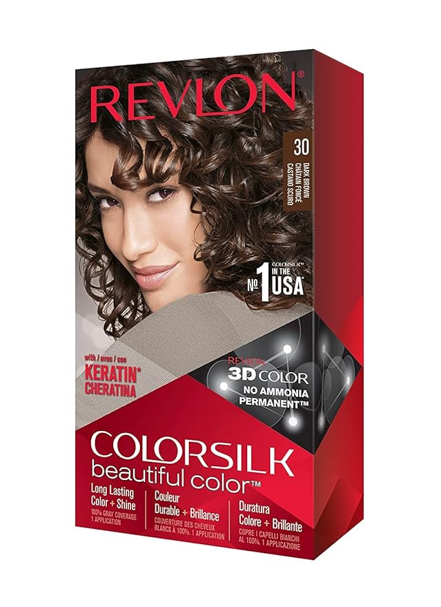 Revlon ColorSilk Hair Color, 30 Dark Brown 1 ea (Pack of 2)