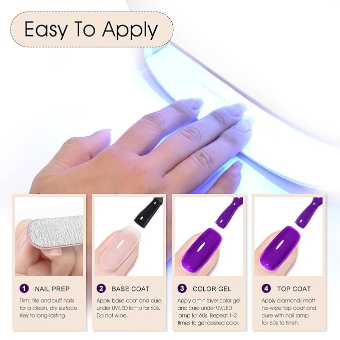 VENALISA Purple Gel Nail Polish 1 Pcs Dark Purple Color Gel Polish Soak Off UV Gel DIY at Home Manicure Salon Nail Art For Girls Women