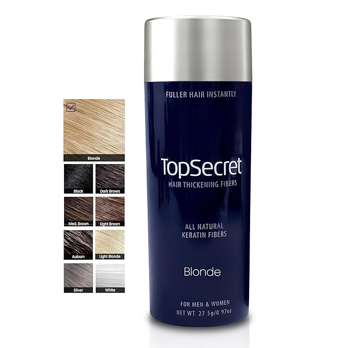 Top Secret Hair Thickening Building Fibers Refills - Undetectable & Natural Hair Filler - for Men & Women - Instantly Fill In Fine Thinning Hair - Weather & Sweat Resistant (Blonde, Large)