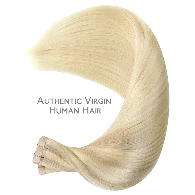WENNALIFE Tape in Hair Extensions Human Hair, 40pcs 60g 10 inch Ombre Ash Blonde to Golden Blonde Balayage Platinum Blonde Hair Extensions Real Human Hair Invisible Straight Tape in Extensions