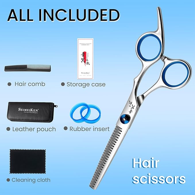 Hair Cutting Scissors, Thinning Shears Professional Haircut Scissors, 6.0 Inch Texturizing Teeth Shears for Hairdressing, Salon and Home Use