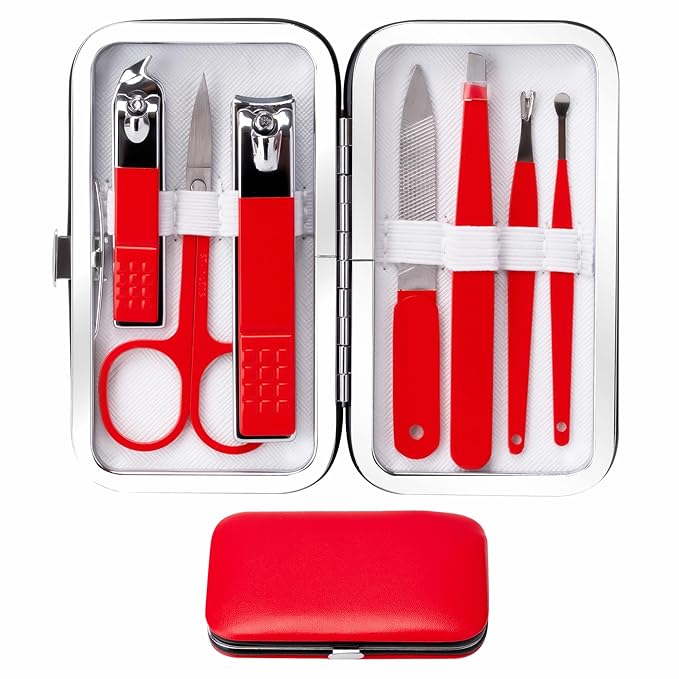 Stocking Stuffers for Women Men Manicure Set Nail Clipper Set Stainless Steel Toe Finger Travel Nail Clippers Kit Personal Care Tools with Case Manicure Tool Grooming Kit Christmas Gifts for Women Men