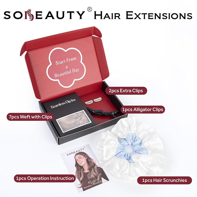 Clip in Hair Extensions Real Human Hair Seamless Clip Ins 100% Remy Hair Extensions PU Skin Weft Add Volume Ash Blonde Highlights Thick&Invisible #P18/613 20Inch 120G 8PCS