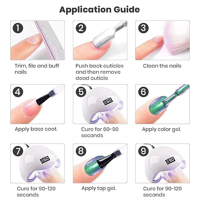 RARJSM Chameleon Multichrome Gel Nail Polish Mermaid Lake Green to Purple Color Changing Glitter Chrome Gel Polish Curing Requires Sparkle Shimmer Nail Gel Varnish Soak Off DIY at Home Salon 15ml