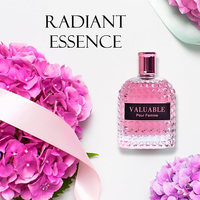 4PCS Perfume Set for Women - Floral Fragrance Gift Set with Vanilla,Sweet Fruity, Eau De Parfume| 3.4 Fl Oz Each Women's Cologne(Valentine Milano,Valuable,Sweet Cherry,Floral Bloom)