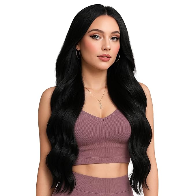 Full Shine I Tip Hair Extensions Human Hair 26 Inch 100 Grams Color 1 Jet Black Itip Human Hair Extensions Long Straight Remy Hair add Length Prebonded Cold Fusion Extensions