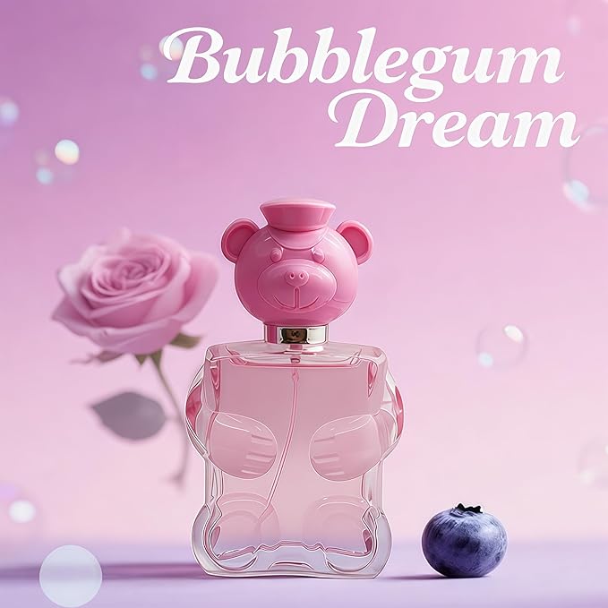 4PCS Perfume Set for Women - Floral Fragrance Gift Set with Vanilla,Sweet Fruity, Eau De Parfume| 3.4 Fl Oz Each Women's Cologne(Valentine Milano,Mon Amour Paris,Honey Bear Pink/White)