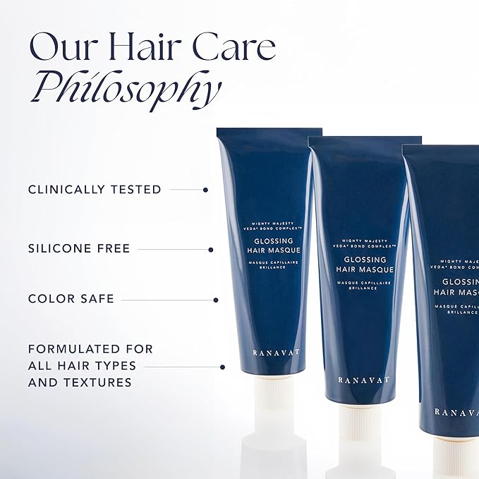 RANAVAT Regenerative Hair Care Bundle - Mend Breakage & Split Ends with Bond Strengthening Ayurvedic Shampoo, Conditioner & Glossing Hair Mask - 3 Piece