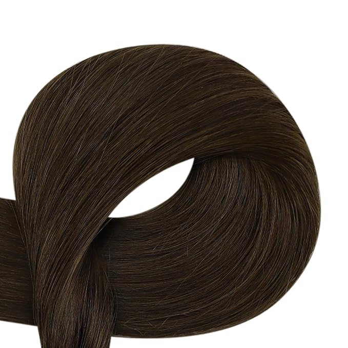 Full Shine K Tip Hair Extensions Real Human Hair Dark Brown Ktip Human Hair Extensions 16 Inch Prebonded Keratin Tip Extensions 50 Grams Natural Remy Hair for Women