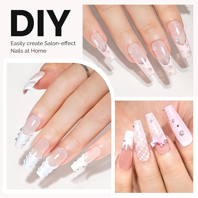 MelodySusie Long Coffin X Nail Tips - 300Pcs 15Sizes Clear Acrylic, Half Matte Full Cover Press on Nails for DIY Extension & Salon Use,Pre-Shaped for Long-Lasting Manicure
