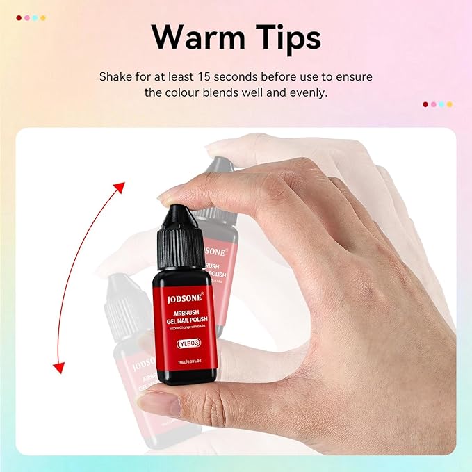 JODSONE 32 Colors Airbrush Gel Nail Polish, No Dilution Gel Nail Polish Strong Coverage, Highly Saturated Colors Ideal for At-home Salon Use