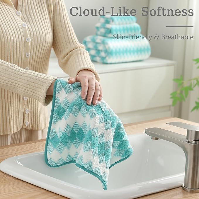 8 Piece Bathroom Towel Set |2 Oversized Bath Towels,2 Hand Towels,4 Washcloths| 600GSM Soft Hotel Towel Set Extra Large Bath Sheet for Bathroom,Highly Absorbent Quick Dry Bath Towel Collections,Teal