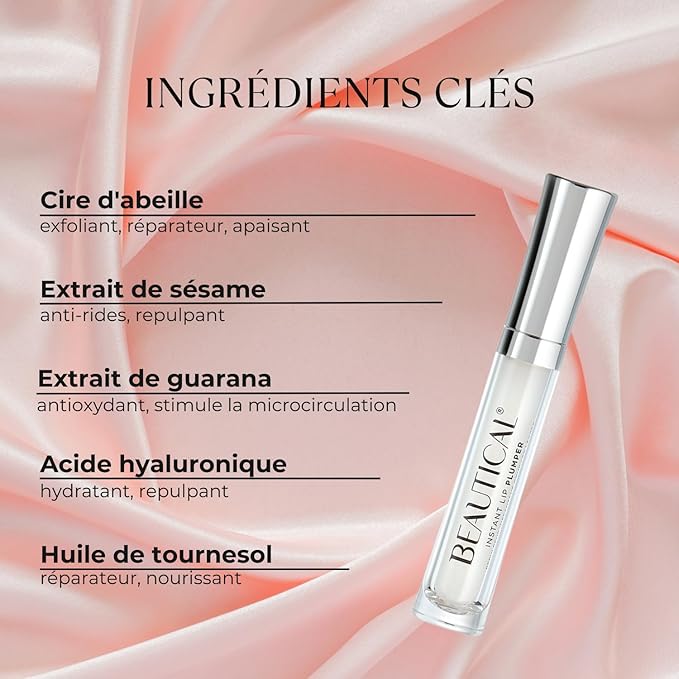 Instant Lip Plumper, Hydrating Lip Serum with Hyaluronic Acid, Guarana & Horse Chestnut Extract, Non-Sticky Moisturizing Lip Plumping Glossm, Anti-Aging Lip Care, 5ml