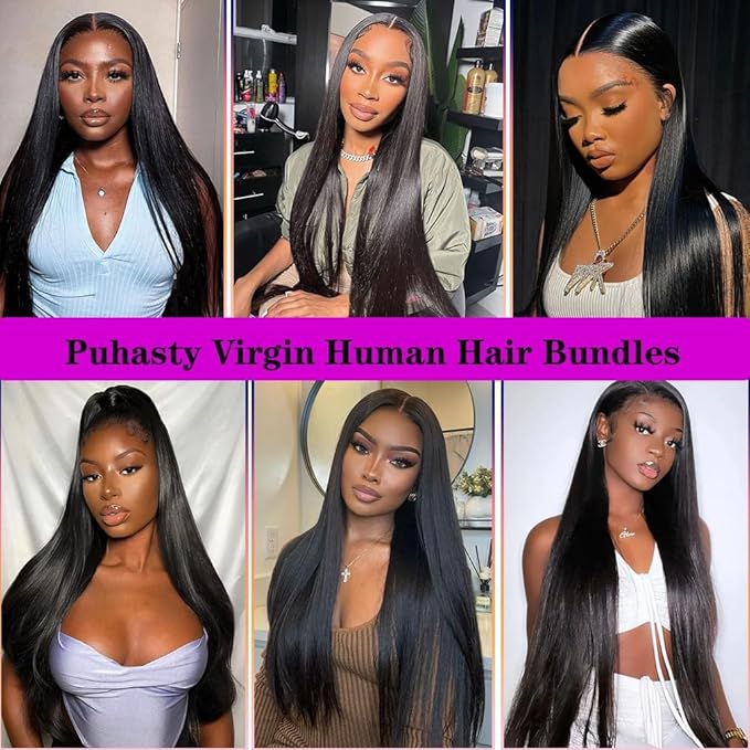 Brazilian Virgin Hair Bundles Straight 1 Bundle 22 Inch 150% Density Human Hair Virgin Brazilian Straight Bundles Human Hair Double Weft 100% Unprocessed Natural Color