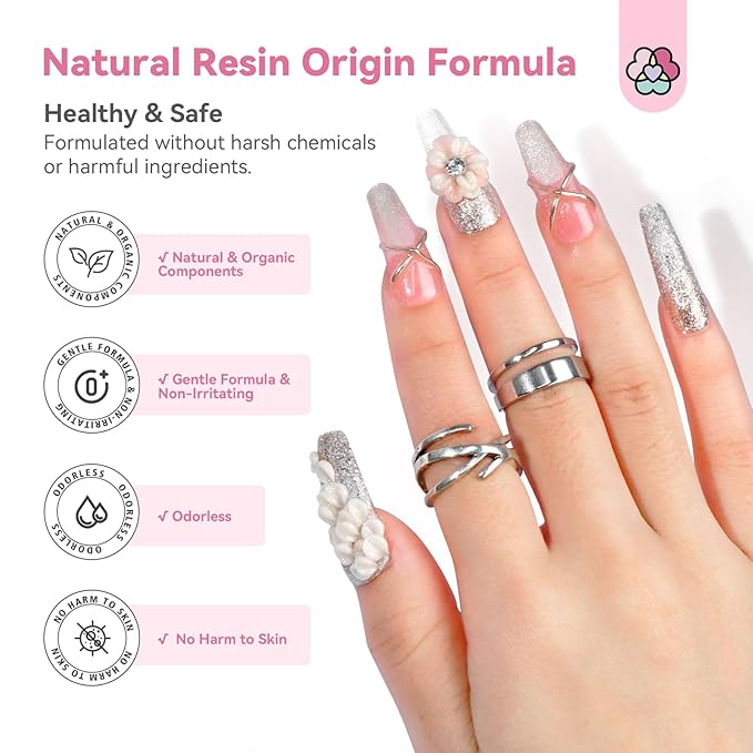 SAVILAND Non Sticky Solid Builder Nail Gel Kit: 4 Color Long-lasting Clear Nude White Pink Solid Hard Gel with Chrome Nail Powder for Nail Extension 3D Sculpting Nail Art Starter Kit DIY Home Salon