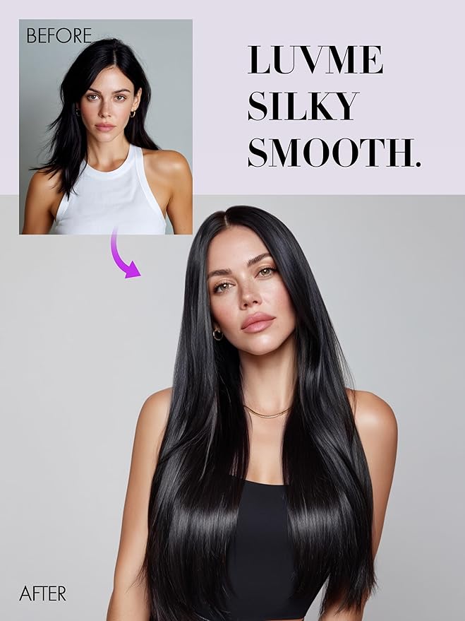 LUVME Invisible Clip in Hair Extensions Real Human Hair, 20 inch 110g 6Pcs, Natural Black Remy Human Hair Extensions Clip ins for Women, Natural Human Hair