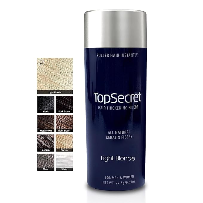 Top Secret Hair Thickening Building Fibers Refills - Undetectable & Natural Hair Filler - for Men & Women - Instantly Fill In Fine Thinning Hair - Weather & Sweat Resistant (Light Blonde, Large)