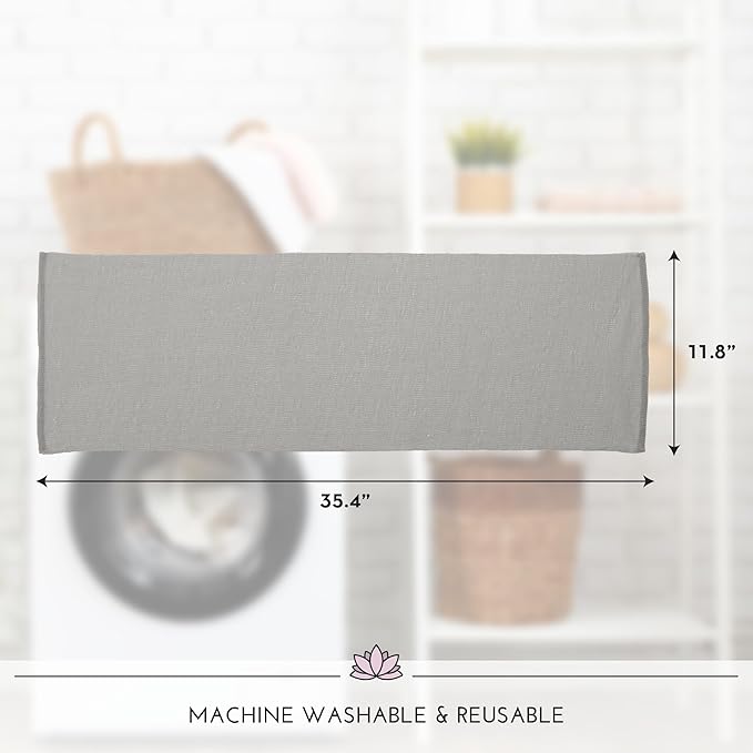 S&T INC. Back Scrubber for Shower, Exfoliating Body Scrubber or Bath Exfoliating Towel for Skin Care, 11.8 Inches x 35.4 Inches, Grey, 3 Pack