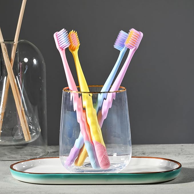 VIWIK 10 Pack Ultra-Soft Bristle Toothbrushes Multicolor Toothbrush for Kids and Girls Soft Toothbrushes for Adults Gentle on Gums Durable Comfortable Grip for Daily Oral Care