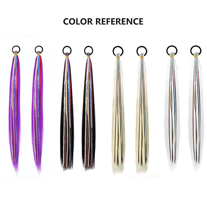 2 Pack Braid Ponytail Extensions, 26 Inch Braided Ponytail Wig with Elastic Tie for Girls (Light Purple, 26 Inch)