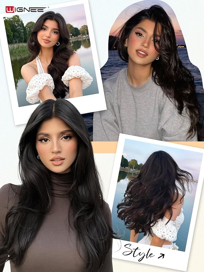 WIGNEE Butterfly Invisible Weft Hair Extensions Human Hair 100% Remy Hair Weft Black Hair Extensions Human Hair 18 Inch Glueless Genius Micro Bead Real Human Hair Extensions for Strong Volume(1B)