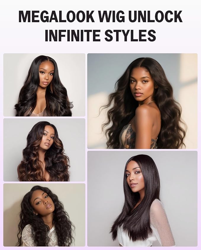 Megalook Ombre Lace Front Wigs Human Hair 13x4 HD Lace Front Wig Pre Plucked with Baby Hair 210 Density Highlight Body Wave Lace Front Wigs Prebleached Knots for Black Women 20 Inch 1B/30
