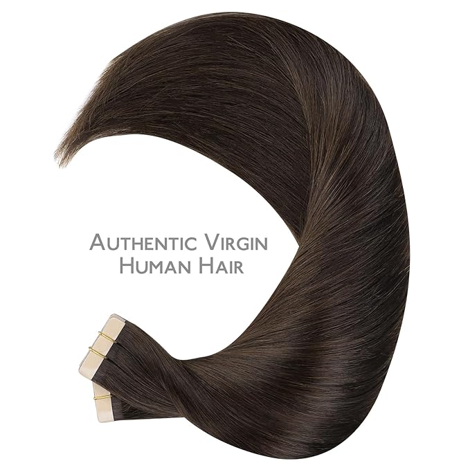 Wennalife Tape in Hair Extensions Human Hair, 40pcs 100g 20 inch Light Dark Brown Hair Extensions Real Human Hair Straight Tape in Extensions Invisible Human Hair Extensions Real Hair Extensions