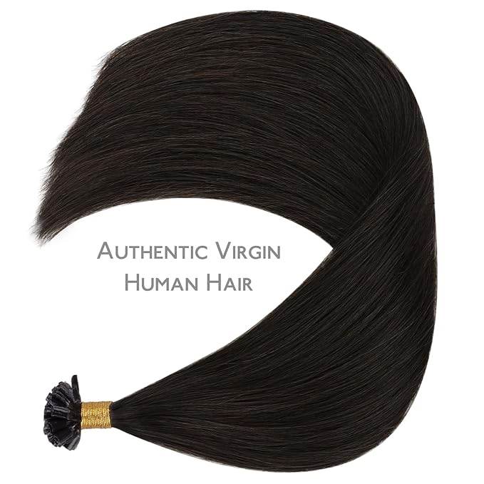 WENNALIFE U Tip Hair Extensions Human Hair, 50g 50s 22 Inch Dark Brown Remy Hair Extensions K Tip Hair Extension Real Human Hair Invisible Straight Keratin Hair Extensions
