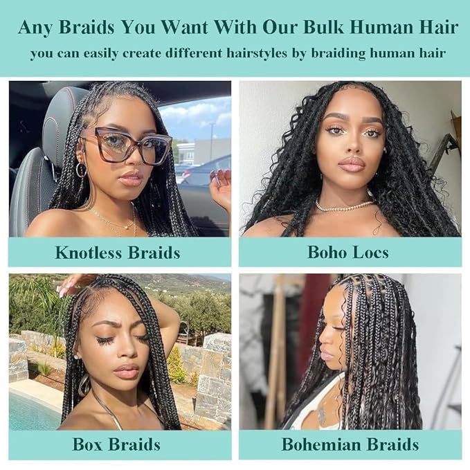 #30 Human Braidng Hair for Boho Braids 22 22 22 Inch Brown Deep Wave Bulk Human Hair for Braiding 10A Deep Wave Bulk 3 Bundles 150g