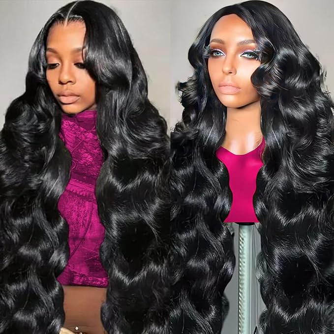 34 Inch Body Wave Lace Front Wigs Human Hair 220% Density Frontal Wigs Human Hair for Black Women 13x6 HD Lace Front Wigs Human Hair Pre Plucked Glueless Body Wave Wig