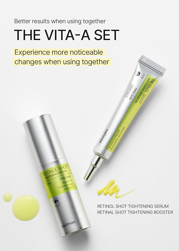 celimax The Vita A Retinal Shot Tightening Booster | 0.1% Retinal, 3% Matryxyl, High-Strength Retinoid for Anti-Aging, Pore Minimizer, Wrinkles & Fine Lines, Firmer Skin, 15ml