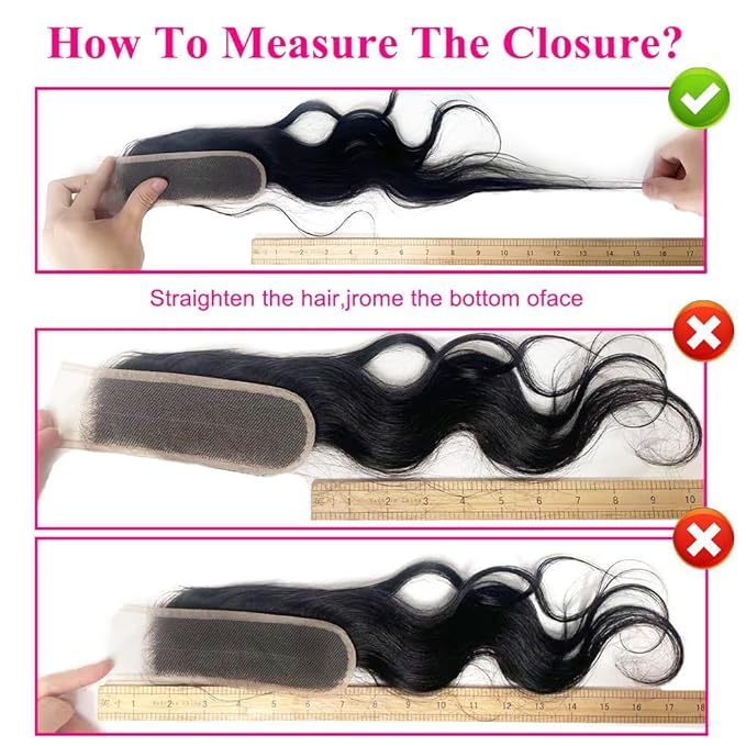 2x6 HD Lace Closure Body Wave Transparent Hd Lace Closure Human Hair 0.10Mm Ultra-Thin 2X6 HD Lace 14Inch 100% Brazilian Virgin Middle Part Pre Plucked With Baby Hair Natural Color