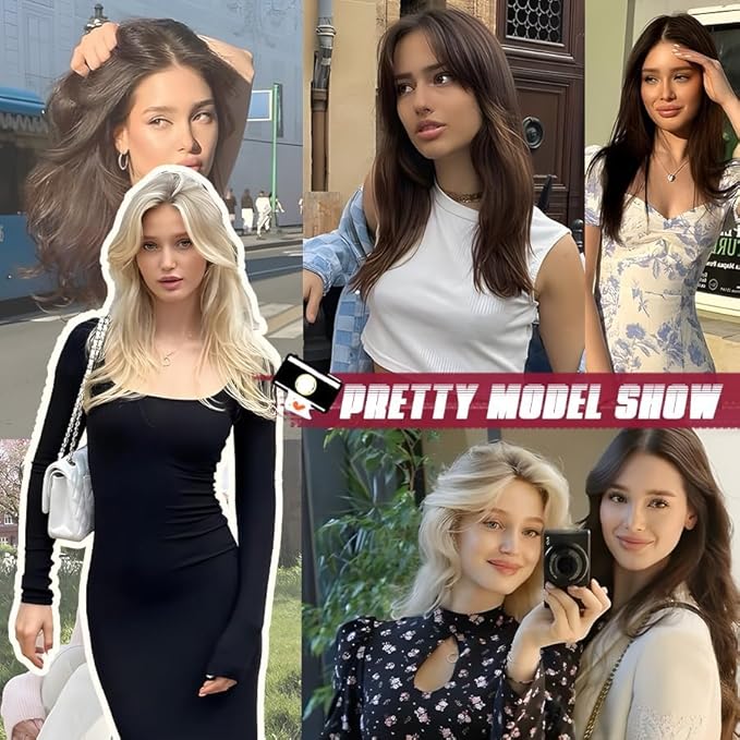 Straight Clip in Hair Extensions Real Human Hair, 7Pcs 16 Inch 100g Orange Invisible Natural Soft Remy Human Hair Extension Clip ins, Double Weft Hair Extensions Real Human Hair for Women
