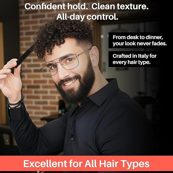 NO STRESS Matte Gum Hair Wax for Men, Reworkable Hold Pomade Alternative for Natural Matte Finish, Alcohol-Free Hair Hair Care for Control & Soft Finish, Water-Based, Made in Italy, 100 ml