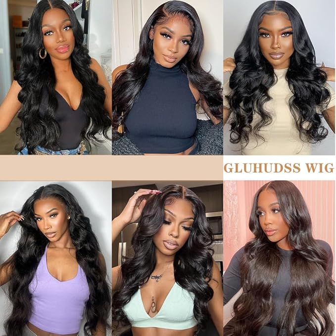 28 Inch Glueless Wigs Human Hair pre plucked Pre Cut Wear and Go Wig 180 Density 5x5 Hd Lace Closure Wigs Human Hair Body Wave Hd Lace Front Wigs for Women Frontal Wigs