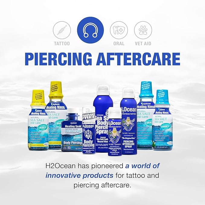 H2Ocean Piercing Aftercare Spray 4oz (Pack of 2) (2023)