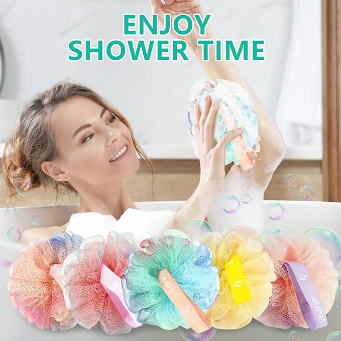 20 Pack Mini Shower Loofah Bath Sponge 20G, Soft Travel Size Nylon Mesh Puff for Body Wash, Loofah Shower Exfoliating Scrubber Pouf for Women and Men, Full Cleanse, Beauty Bathing Accessories