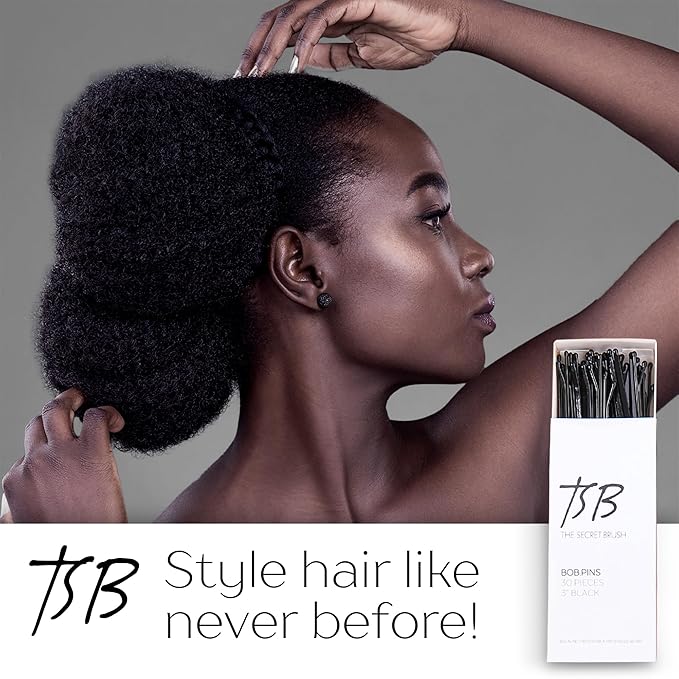 TSB Leeno No.3 Black Bob Pins Set of 30 – 3.0 Inch Bob Pins Designed by Styling Experts for Firm Hold – 3X Retention, Slideproof, Extra Durable, Premium Quality – Revolutionize Your Hair Style