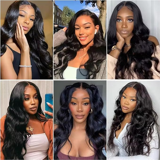 Brazilian Body Wave Virgin with Lace Closure(16 18 20 with14 Closure) Human Hair Unprocessed Hair with Closure 4X4 Lace Natural Black Hair