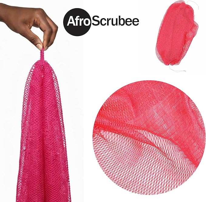 Authentic African Net Sponge Exfoliating Bath Sponge (Pink)