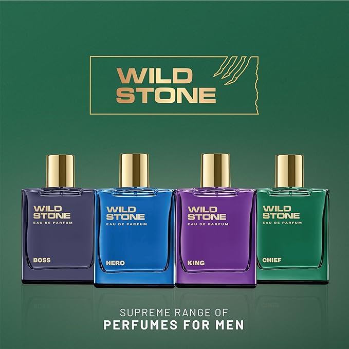 Wild Stone Chief Perfume for Men| Luxury Eau De Parfum | Long-Lasting Fragrance | Premium Perfume for Men l Infused with Aquatic and Woody Notes 100 ml 3.4 Fl oz | Vegan | Clean Ingredients