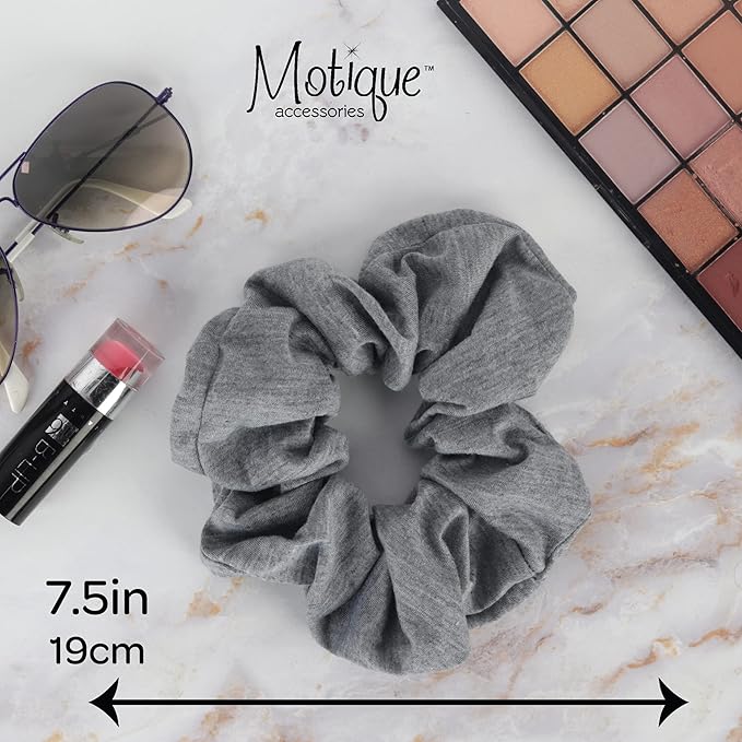 Jumbo Cotton Scrunchie Hair Tie - Light Heather